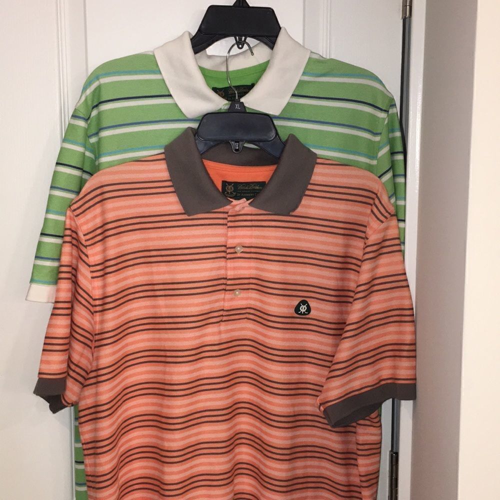 2-Brooks Brothers St Andrews Links Model colorful men’s Golf Polo Shirt L wow!